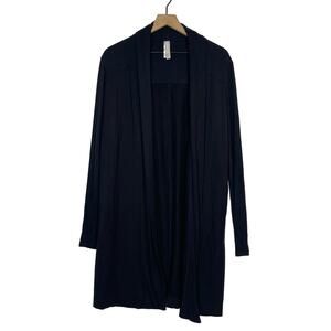 Athleta Cardigan Women's XS Black Open Front Long Sleeve Ribbed Cardigan Sweater